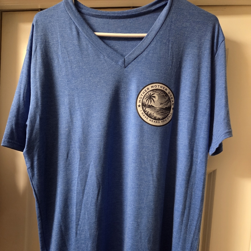 Blue Graphic T-Shirt with Ocean Design